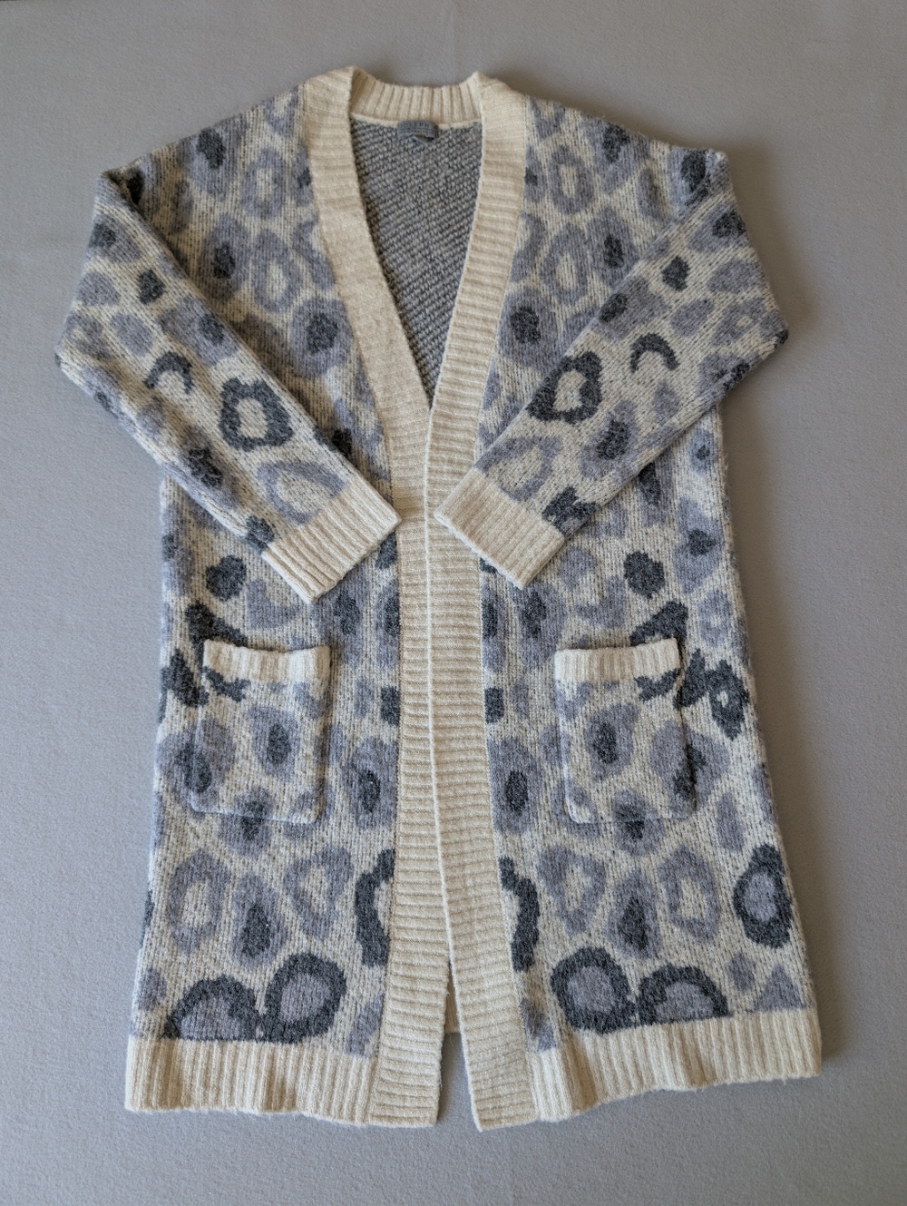Joseph A Animal Print Neutral Open Front Cardigan Cozy Core Elevated Loungewear image 4